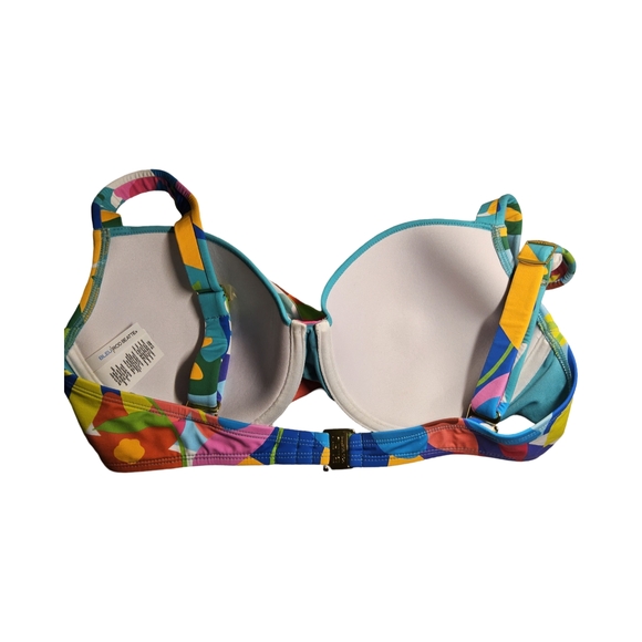 1NWOT Bleu Rod Beattie Colorful Floral Bikini Top Size 36D - Picture 2 of 6